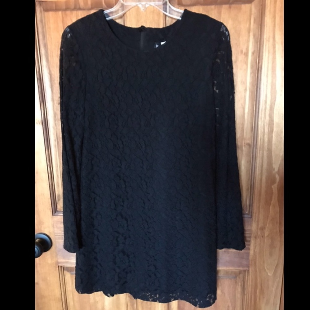 Black lace mini dress